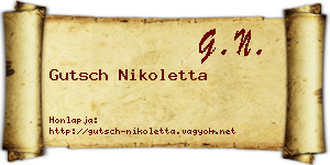 Gutsch Nikoletta névjegykártya
